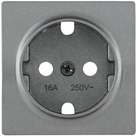 Накладка розетка НР-1-1-БА с заземляющим контактом BOLERO антрацит IEK