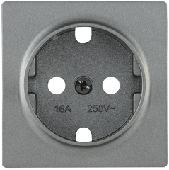 Накладка розетка НР-1-1-БА с заземляющим контактом BOLERO антрацит IEK