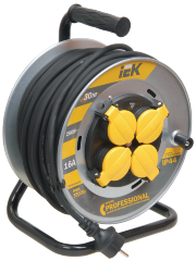 Катушка УК30 на мет. с термозащитой 4 места 2P+PE/30м КГ 3х2,5мм2 IP44 PROFESSIONAL IEK