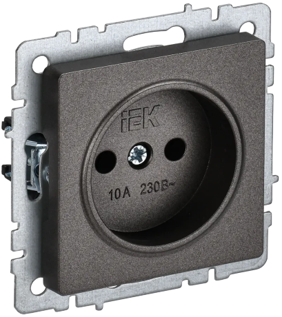 BRITE Розетка 1-местная без заземления без защитных шторок 10А РС10-1-0-БрТБ темная бронза IEK