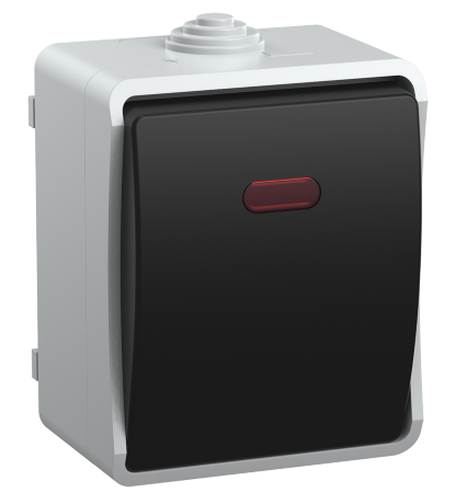 Выключатель 1-клавишный для открытой установки с индикацией ВС20-1-1-ФСр ФОРС IP54 IEK