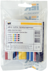 Набор трубок термоусаживаемых ТТУ 6/3 (4хЧ, 2хБ, К, С, Ж, З) (10х10см/упак) IEK