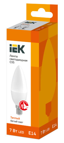 Лампа светодиодная C35 свеча 7Вт 230В 3000К E14 IEK