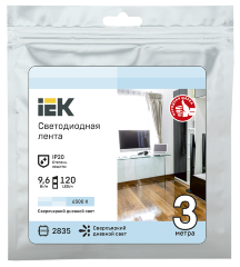 Лента светодиодная 3м LSR-2835W120-9,6-IP20-12В IEK