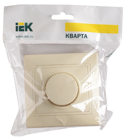 Светорегулятор поворотный ВСР10-1-0-ККм КВАРТА кремовый IEK
