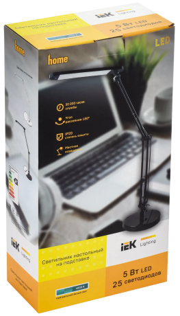 LIGHTING Светильник светодиодный настольный 2018 5Вт на подставке черный IEK