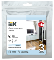 Лента светодиодная 3м LSR-2835W120-9,6-IP65-12В IEK