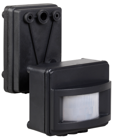 Датчик движения ДД-017 1100Вт 120град 12м IP44 черный IEK