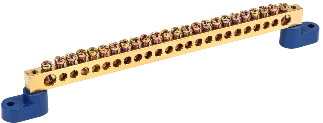 Шина N "ноль" на двух угловых изоляторах ШНИ-8х12-24-У2-С IEK