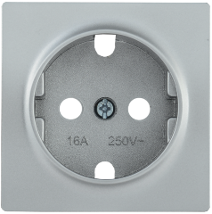 Накладка розетка НР-1-1-БС с заземляющим контактом BOLERO серебряный IEK