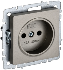 BRITE Розетка 1-местная без заземления без защитных шторок 10А РС10-1-0-БрШ шампань IEK