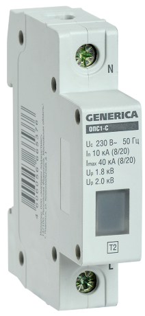 Ограничитель импульсных перенапряжений ОПС1-C 1Р 10/40кА 230В GENERICA