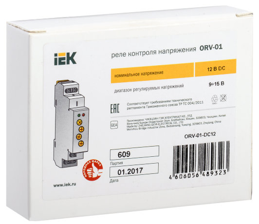 Реле контроля напряжения ORV 1 фаза 12В DC IEK