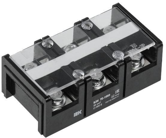 Блок зажимов наборный БЗН ТС-1003 35мм2 100A 3 пары IEK