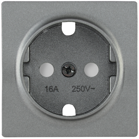 Накладка розетка НР-2-1-БА с заземляющим контактом с защитной шторкой BOLERO антрацит IEK