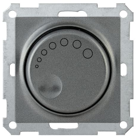 Светорегулятор поворотный с индикацией СС10-1-1-Б 600Вт BOLERO антрацит IEK