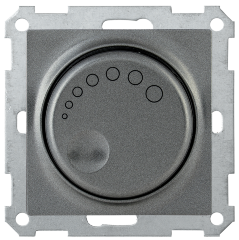 Светорегулятор поворотный с индикацией СС10-1-1-Б 600Вт BOLERO антрацит IEK