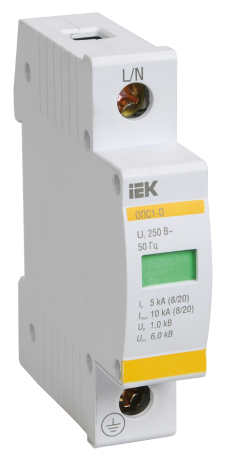 Ограничитель импульсных перенапряжений ОПС1-C 1Р 20/40кА 400B IEK