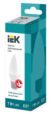 Лампа светодиодная C35 свеча 7Вт 230В 4000К E27 IEK