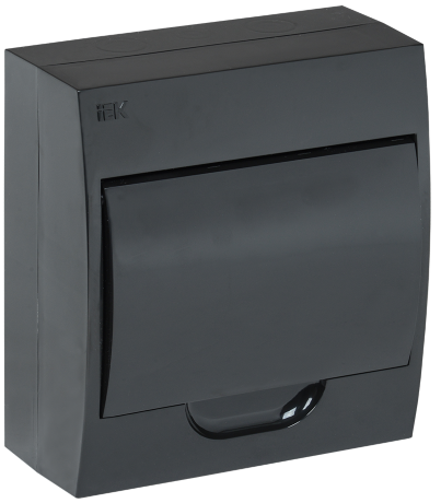 Корпус модульный пластиковый навесной ЩРН-П-8 черный черная дверь IP41 IEK