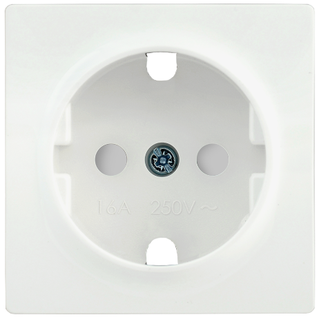 Накладка розетка НР-2-1-ББ с заземляющим контактом с защитной шторкой BOLERO белый IEK