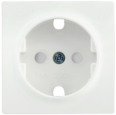 Накладка розетка НР-2-1-ББ с заземляющим контактом с защитной шторкой BOLERO белый IEK