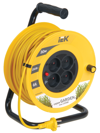 Катушка УК30 с термозащитой 4 места 2P/30м 2х0,75мм2 GARDEN IEK