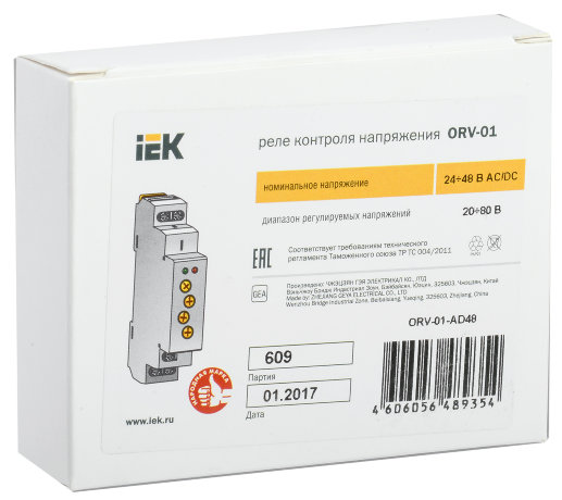 Реле контроля напряжения ORV 1 фаза 24-48В AC/DC IEK