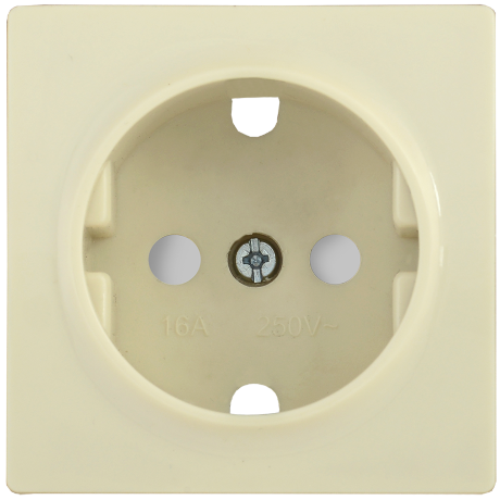 Накладка розетка НР-2-1-БК с заземляющим контактом с защитной шторкой BOLERO кремовый IEK