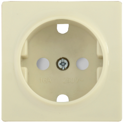Накладка розетка НР-2-1-БК с заземляющим контактом с защитной шторкой BOLERO кремовый IEK