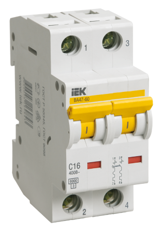 Выключатель автоматический ВА47-60 2Р 16А 6кА B IEK