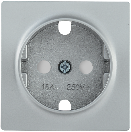 Накладка розетка НР-2-1-БС с заземляющим контактом с защитной шторкой BOLERO серебряный IEK