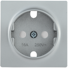 Накладка розетка НР-2-1-БС с заземляющим контактом с защитной шторкой BOLERO серебряный IEK