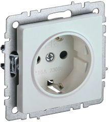 BRITE Розетка 1-местная с заземлением без защитных шторок 16А РС11-1-0-БрЖ жемчуг IEK