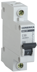 Выключатель автоматический ВА47-29 1Р 50А 4,5кА С GENERICA