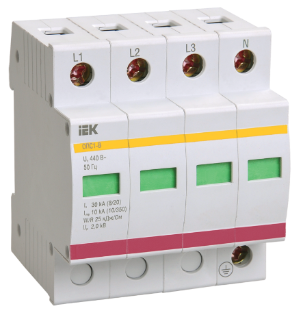 Ограничитель импульсных перенапряжений ОПС1-C 4P 20/40кА 400B IEK