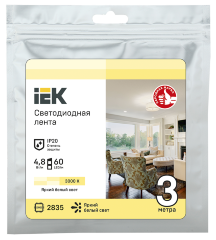 Лента светодиодная 3м LSR-2835WW60-4,8-IP20-12В IEK
