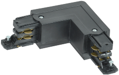 Соединитель L-образный внутренний для трехфазного осветительного шинопровода черный IEK