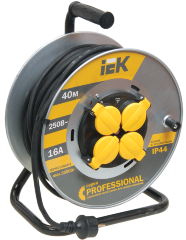 Катушка УК40 на мет. с термозащитой 4 места 2P+PE/40м КГ 3х2,5мм2 IP44 PROFESSIONAL IEK