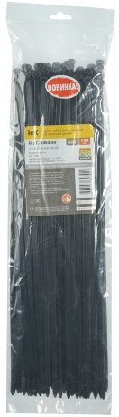 Хомут кабельный усиленный Хку 7,6х460мм со стальным замком черный (100шт) IEK