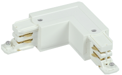 Соединитель L-образный наружный для трехфазного осветительного шинопровода белый IEK