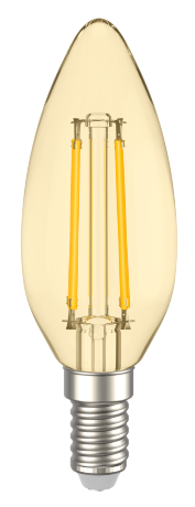 Лампа светодиодная C35 свеча золото 5Вт 230В 2700К E14 серия 360° IEK