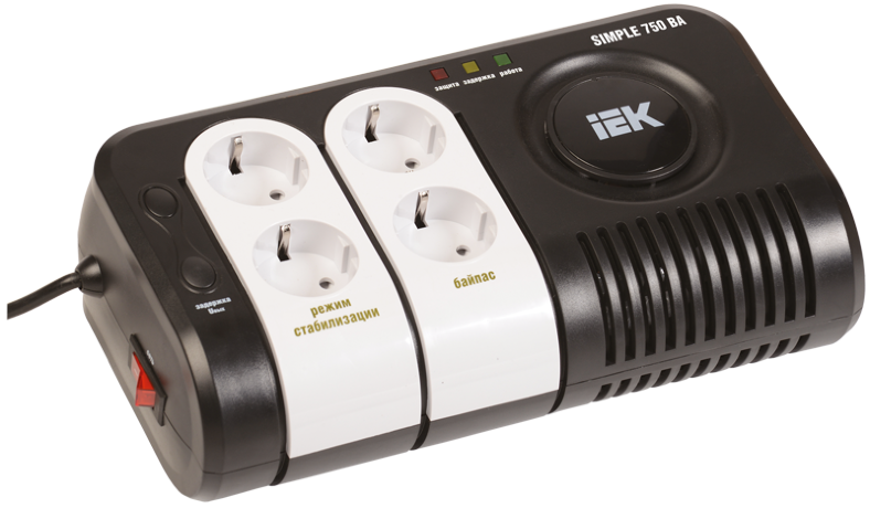 Стабилизатор напряжения переносной SIMPLE 0,75кВА IEK