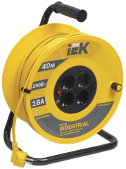 Катушка УК40 с термозащитой 4 места 2P+PE/40м 3х1,5мм2 INDUSTRIAL IEK