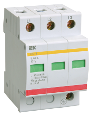 Ограничитель импульсных перенапряжений ОПС1-D 3Р 5/10кА 230B IEK
