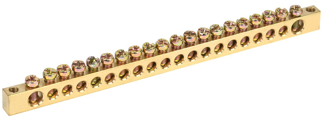 Шина PEN "земля-ноль" 6х9мм 20/2 (20групп/крепеж по краям) IEK