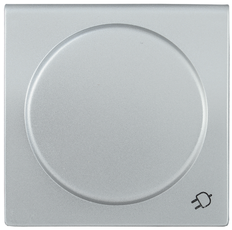 Накладка розетка НР-3-1-БС с заземляющим контактом с крышкой BOLERO серебряный IEK