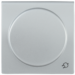 Накладка розетка НР-3-1-БС с заземляющим контактом с крышкой BOLERO серебряный IEK