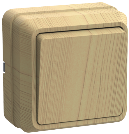 Выключатель 1-клавишный для открытой установки ВС20-1-0-ОС 10А ОКТАВА сосна IEK