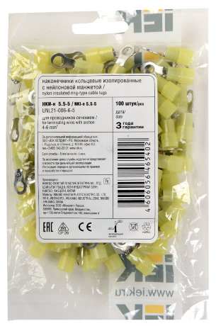 Наконечник изолированный НКИ-н 5,5-5 кольцо 4-6мм (100шт) IEK